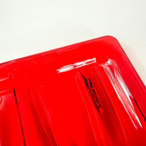 Guzzini Red Aqua Wavy Rectangular Acrylic Serving Tray Made In Italy - Picture 4 of 6